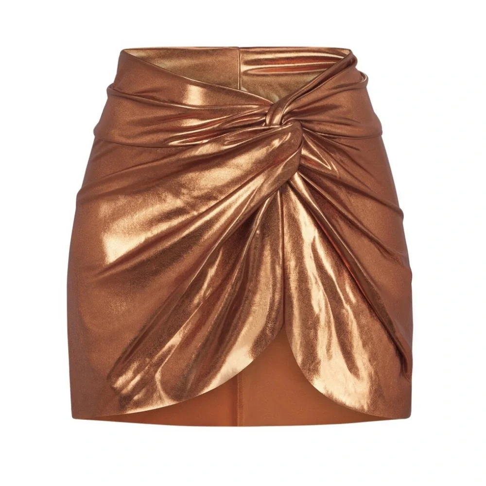 SKIMS Metallic Copper Twist Swim Sarong
